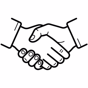 Handshake icon representing dental partnership and patient trust