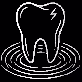 Chalk illustration of a toothache